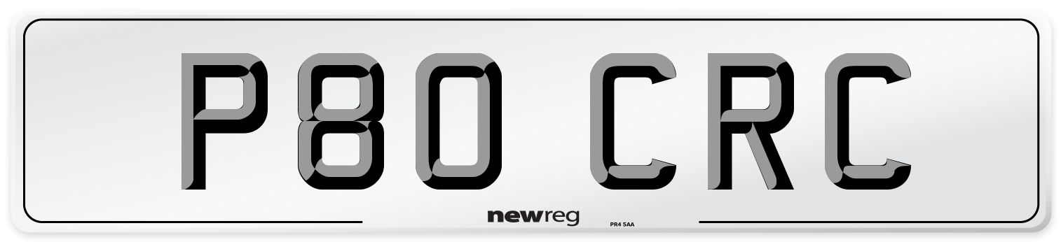 P80 CRC Number Plate from New Reg
